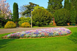 Beautiful park with 3 colour flowers