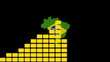 Graph with Brazil map flag animation