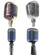 Retro Microphones isolated on white