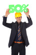Businessman with helmet, discount Businessman with helmet, discount