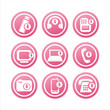 set of 9 pink technology with arrows signs