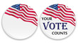 Voting pins with US flag Voting pins with US flag