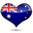 a heart with the flag of Australia