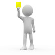 Referee showing yellow card