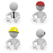 Businessman, worker, architect and telemarketer, pointing down Businessman, worker, architect and telemarketer, pointing down