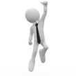 Businessman jumping for joy, with the thumb up