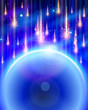 Blue Planet & Meteor rain. Vector illustration Blue Planet & Meteor rain. Vector illustration