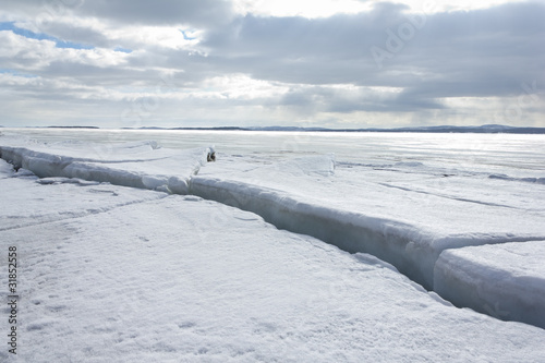 Photo: Broken ice on sunny day Broken ice on sunny day