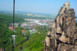 Foto: Blick auf Seilbahn, Felsen und Thale Blick auf Seilbahn, Felsen und Thale