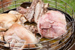 Freshly cooked Meat in Steamer