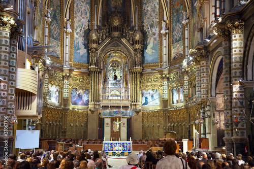 Photo: Interior of Santa Maria de Montserrat Interior of Santa Maria de Montserrat