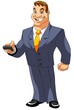 Happy man with remote control.