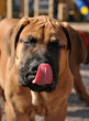 Boerboel puppy licked Boerboel puppy licked