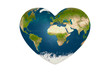 heart in the form of planet earth
