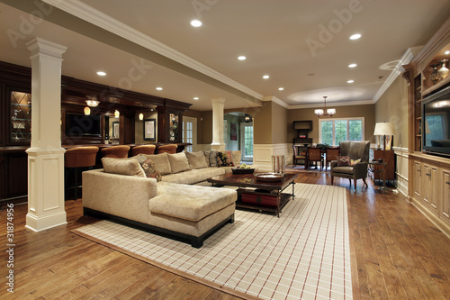 Photo: Basement with bar Basement with bar