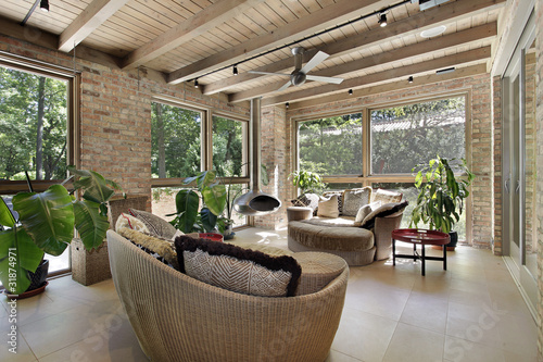 Photo: Sunroom with wicker furniture Sunroom with wicker furniture