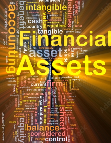 Illustration: Financial assets background concept glowing Financial assets background concept glowing