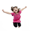 Adorable little girl jumping in air. isolated on white backgrou Adorable little girl jumping in air. isolated on white backgrou