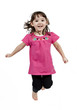 Adorable little girl jumping in air. isolated on white backgrou Adorable little girl jumping in air. isolated on white backgrou