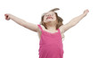 Adorable little girl jumping in air. isolated on white backgrou Adorable little girl jumping in air. isolated on white backgrou
