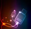 Glowing USB, vector illustration Glowing USB, vector illustration