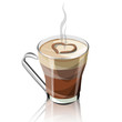 vector morning heart coffee cup