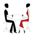man and woman in a restaurant