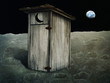 digital painting of an outhouse on the moon digital painting of an outhouse on the moon
