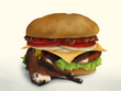 digital painting of a dead cow inside of a cheeseburger digital painting of a dead cow inside of a cheeseburger