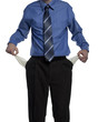 business man with empty pockets