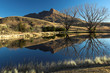 Landscape reflection in a dam in the Drakensberg Landscape reflection in a dam in the Drakensberg