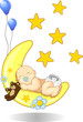 Bimbo che dorme sulla luna