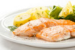 Roasted salmon and vegetables