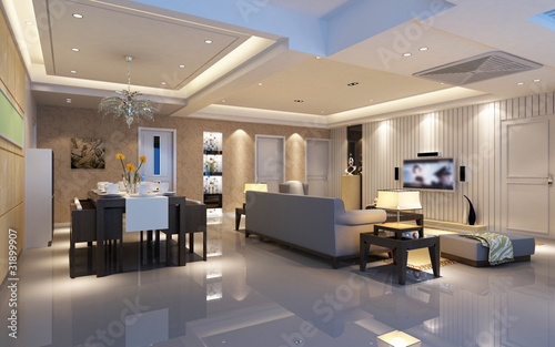 Room Design on Photo Modern Design Interior Of Living Room 3d Render Tigor Year