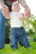 Baby learns walking
