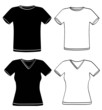 Herren+Damen T-Shirts standard, s/w Vektor