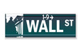 Realistic Wall street sign illustration Realistic Wall street sign illustration