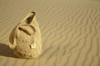 Beach bag on the sand Beach bag on the sand