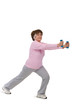 senior woman exercising with dumbells