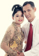 asian couple with traditional dress