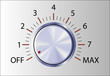 Realistic control knob with marks Realistic control knob with marks