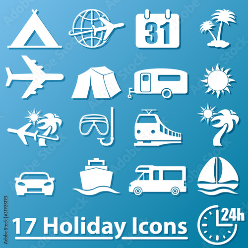 Vektor: 17 Urlaub Icons 17 Urlaub Icons