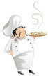 chef with pizza chef with pizza