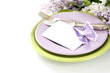Table decoration in lilac
