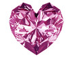 pink diamond heart over white