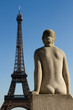 Statue And Eiffel Tower Statue And Eiffel Tower