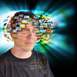 Technology Television Man with Images