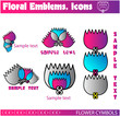 gallerie flowers vectors, emblems, icons