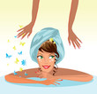 Woman receiving back massage/ Spa relax Woman receiving back massage/ Spa relax