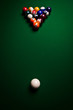 Billiard balls over table
